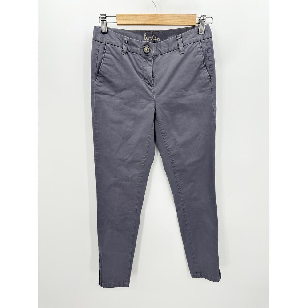 Boden Purple Cotton Blend Straight Leg Ankle Zip Pants Women's Size 6 Regular 6R